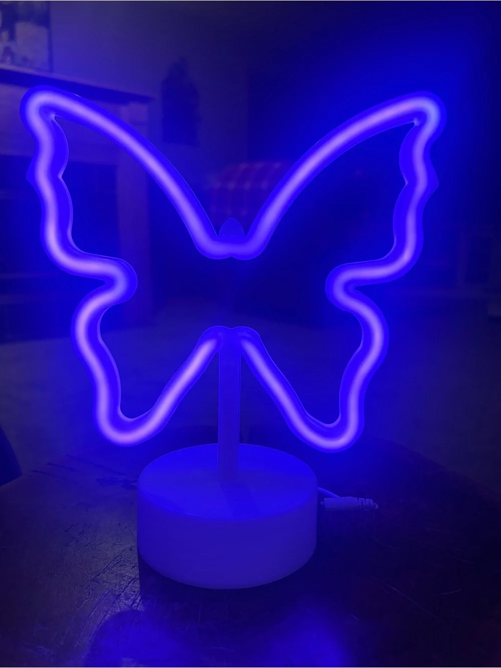 Neon Butterfly LED Accent Light - White/Blue Glow